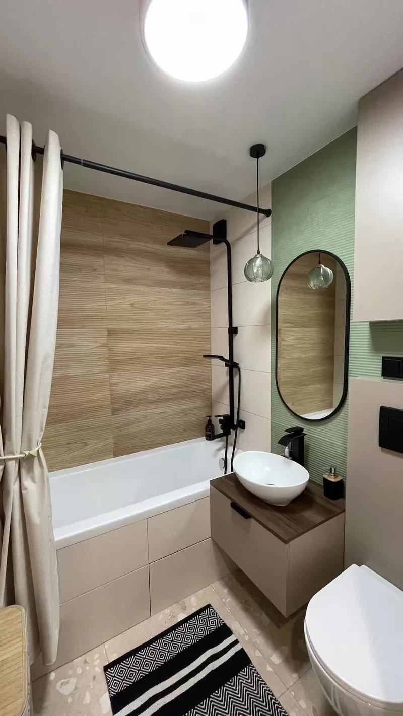 ванная с акцентным оформлением