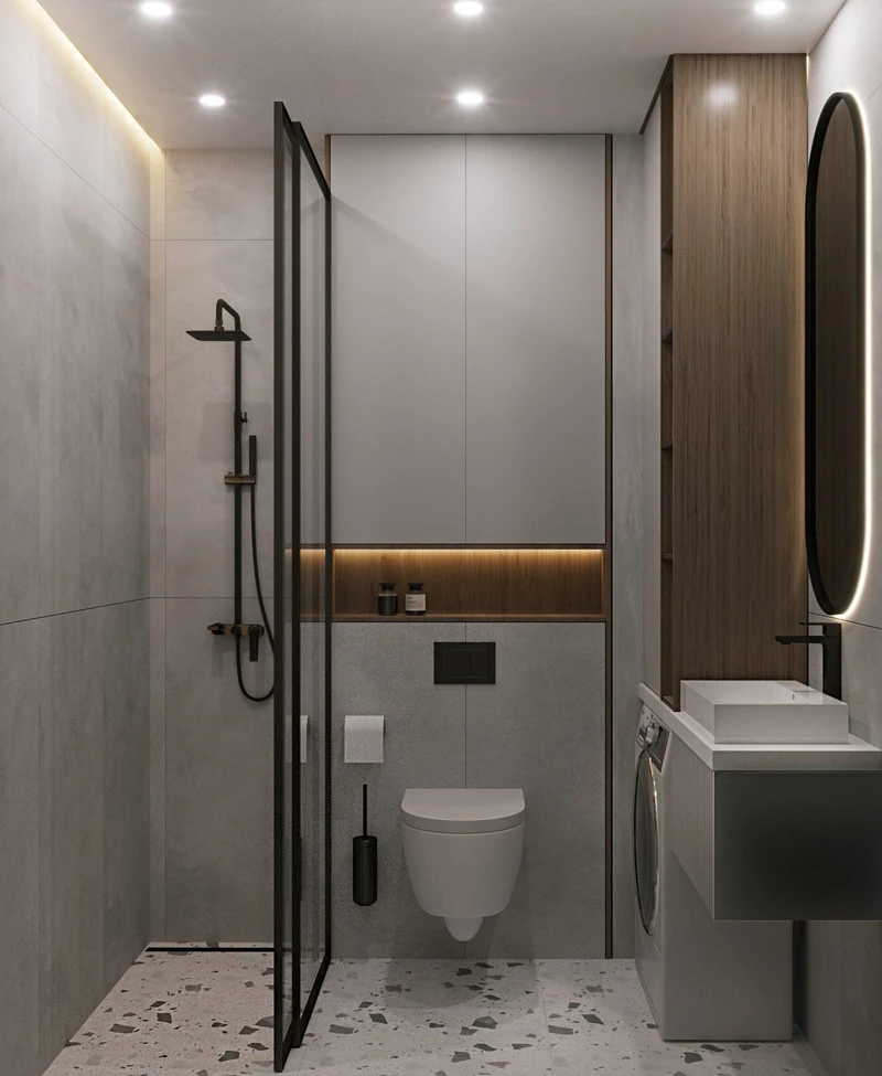 ванная с натяжным потолком