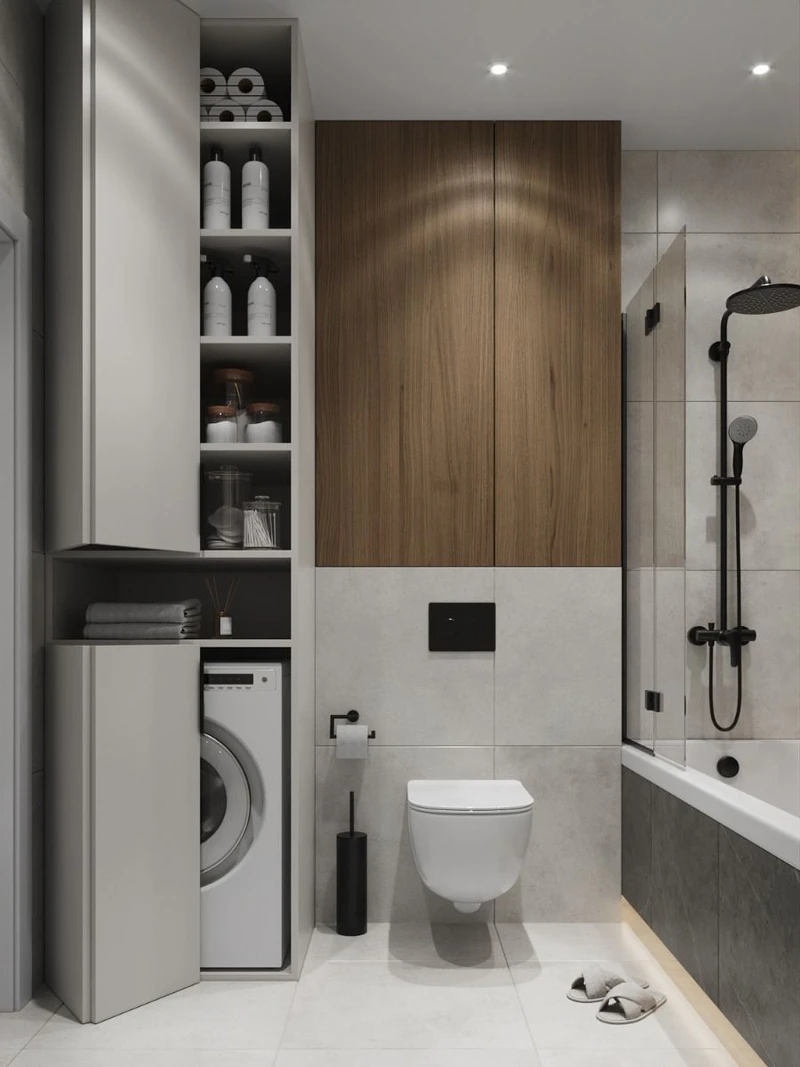 ванная с скрытой системой хранения