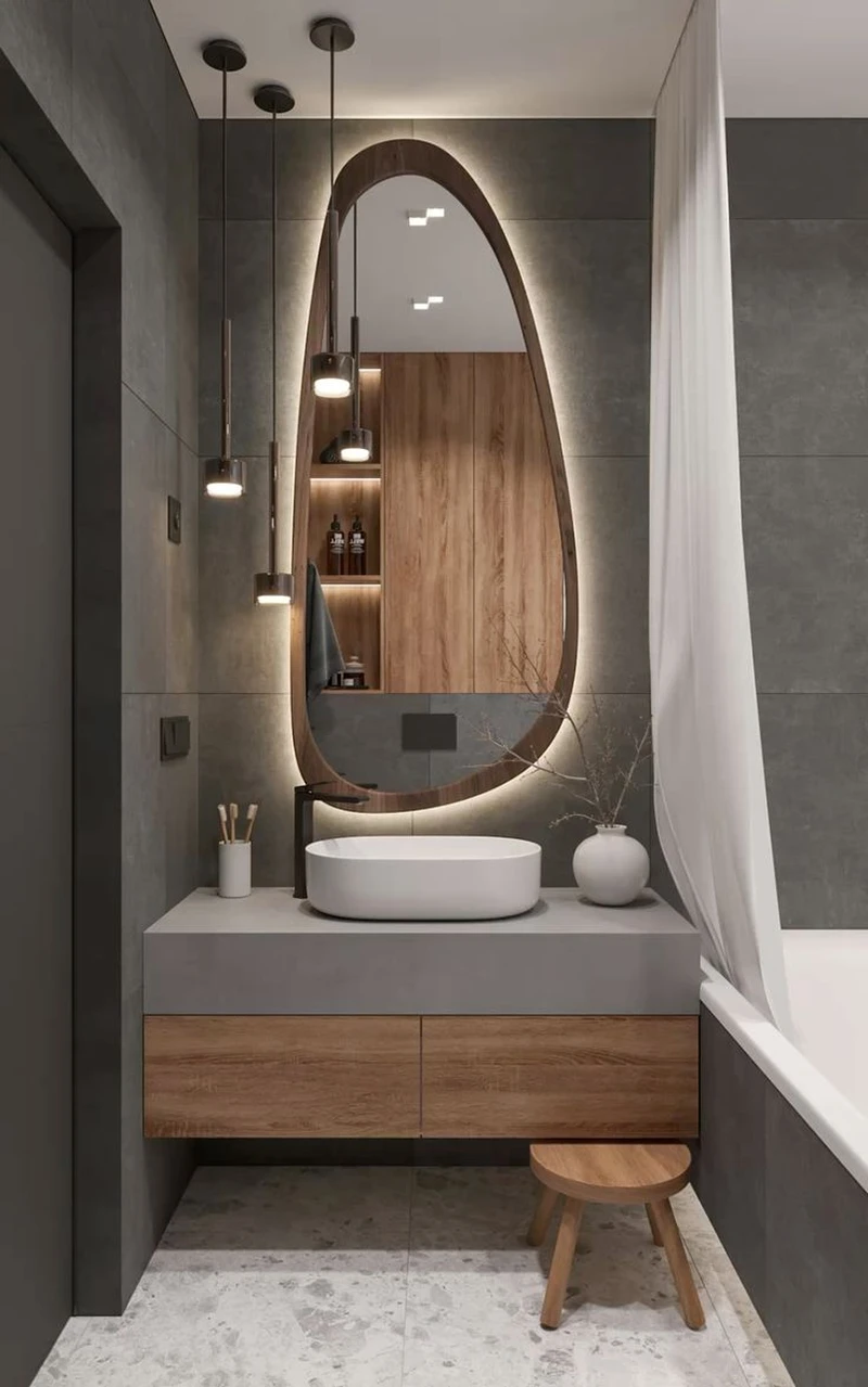 дизайн компактной ванной в лофт стиле