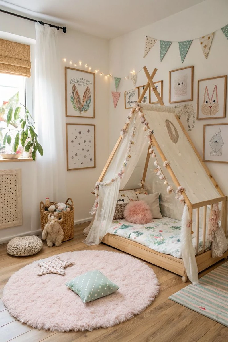 детская комната с кроватью-шалашом