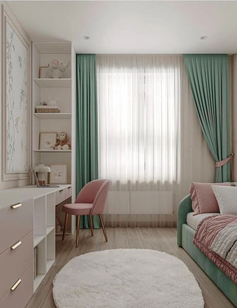 дизайн детской комнаты с письменным столом
