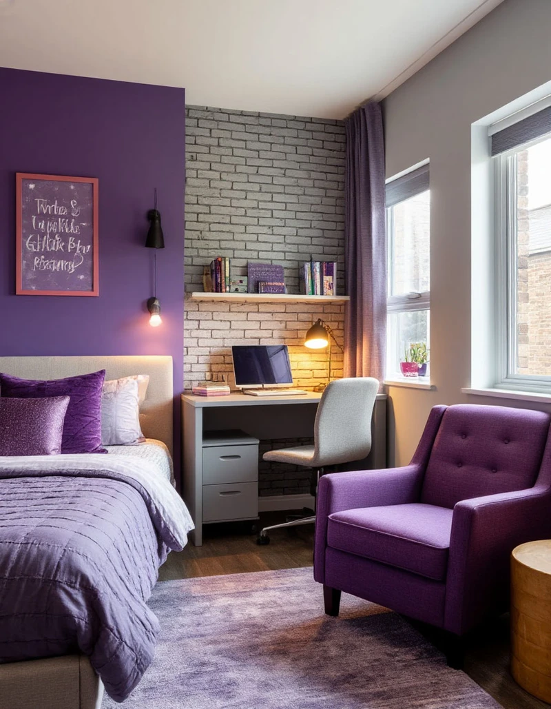 детская комната с фиолетовыми акцентами