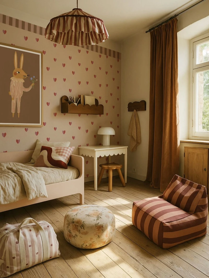 детская комната с игровой и рабочей зоной