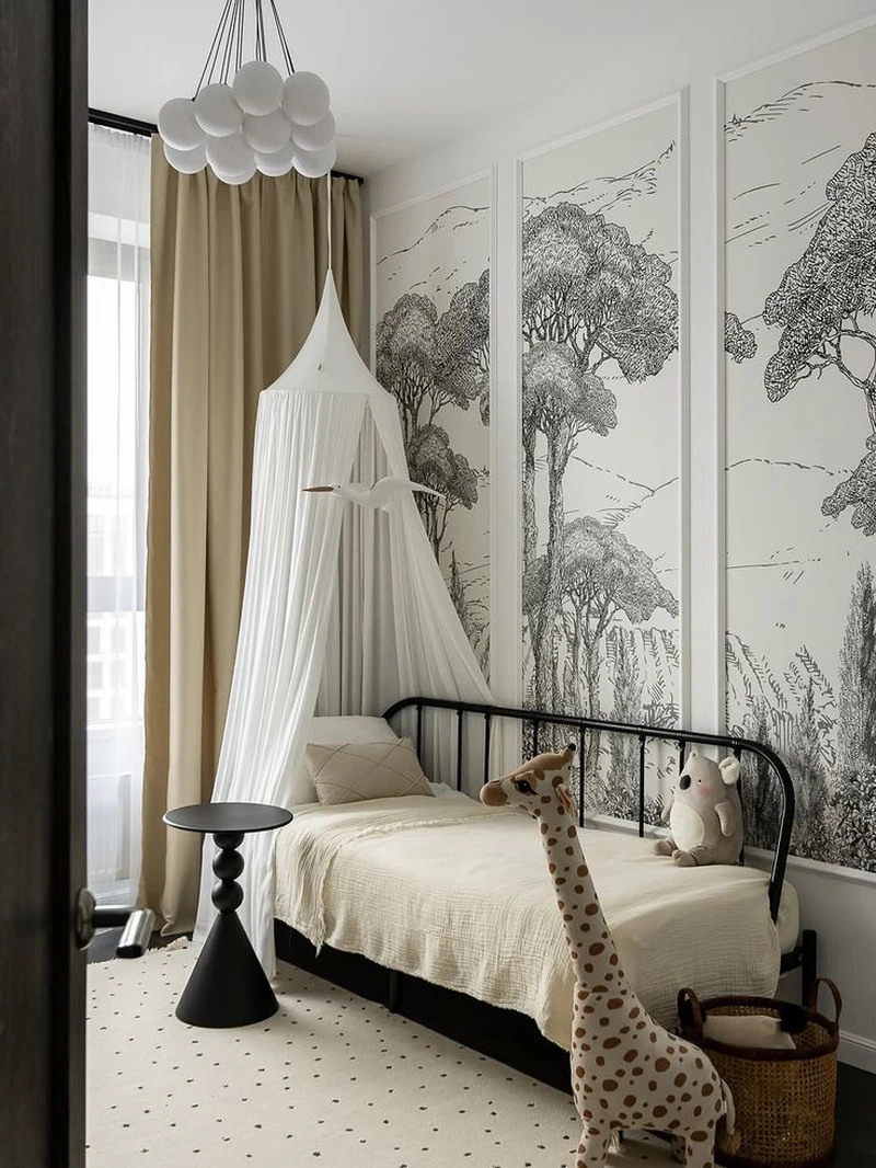 кровать с балдахином в детской