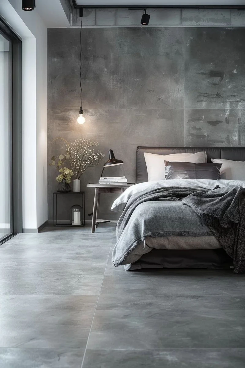 комната с бетонными стенами и полами