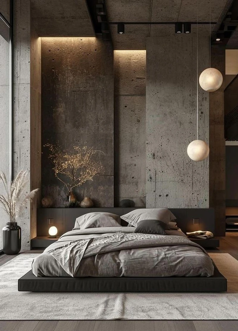 спальня в техно-витальном стиле