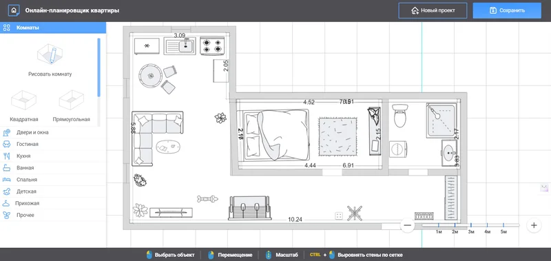 Онлайн планировщик квартиры