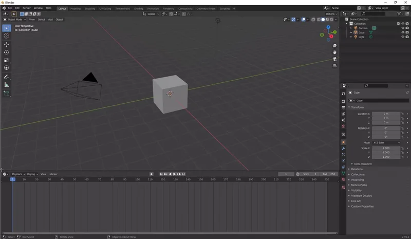 Интерфейс Blender