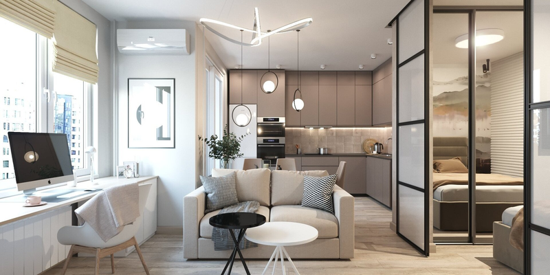 Гостиная с рабочей зоной